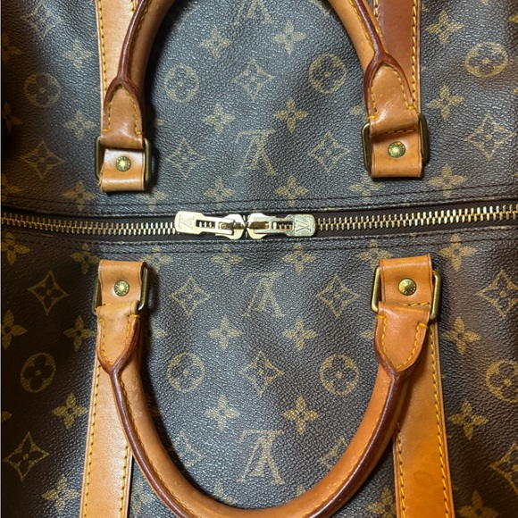 AUTHENTIC Louis Vuitton  Monogram Canvas Brown Keepall 60 Bandouliere Bag- EUC - Picture 8 of 14